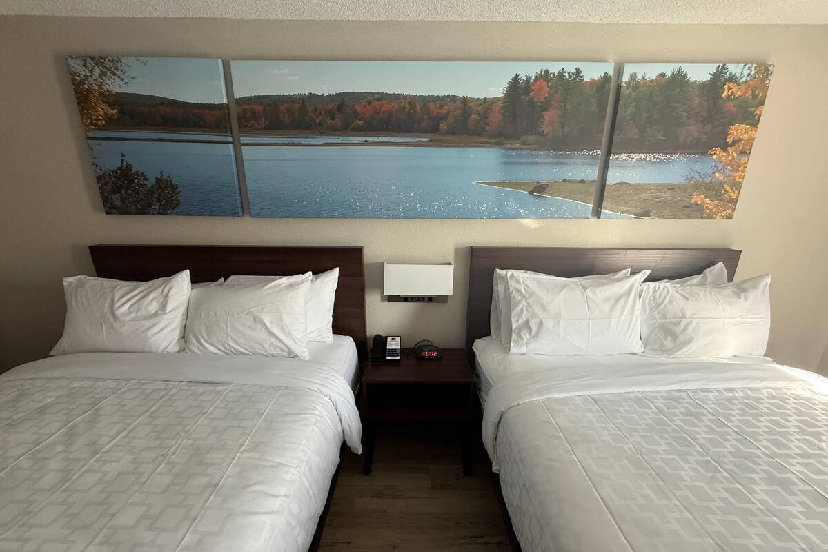 Quarto standard, 2 camas de casal, para não fumantes | Cofres nos quartos, escrivaninha, Wi-Fi de cortesia, roupa de cama