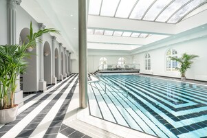 Indoor pool, open 7:00 AM to 10:00 PM, sun loungers