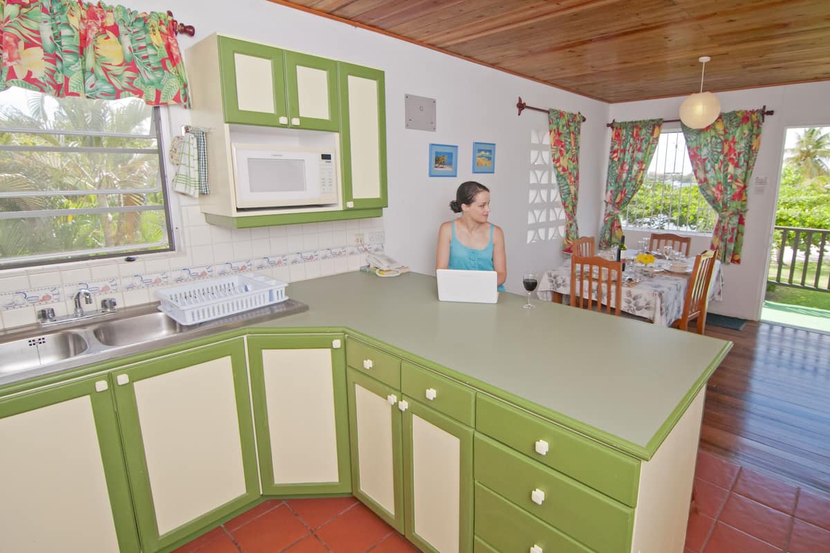 Apartment, 1 Bedroom, Beach View | Private kitchen | Full-size fridge, microwave, oven, stovetop