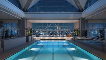 Indoor pool, open 6:00 AM to 10:00 PM, lifeguards on site