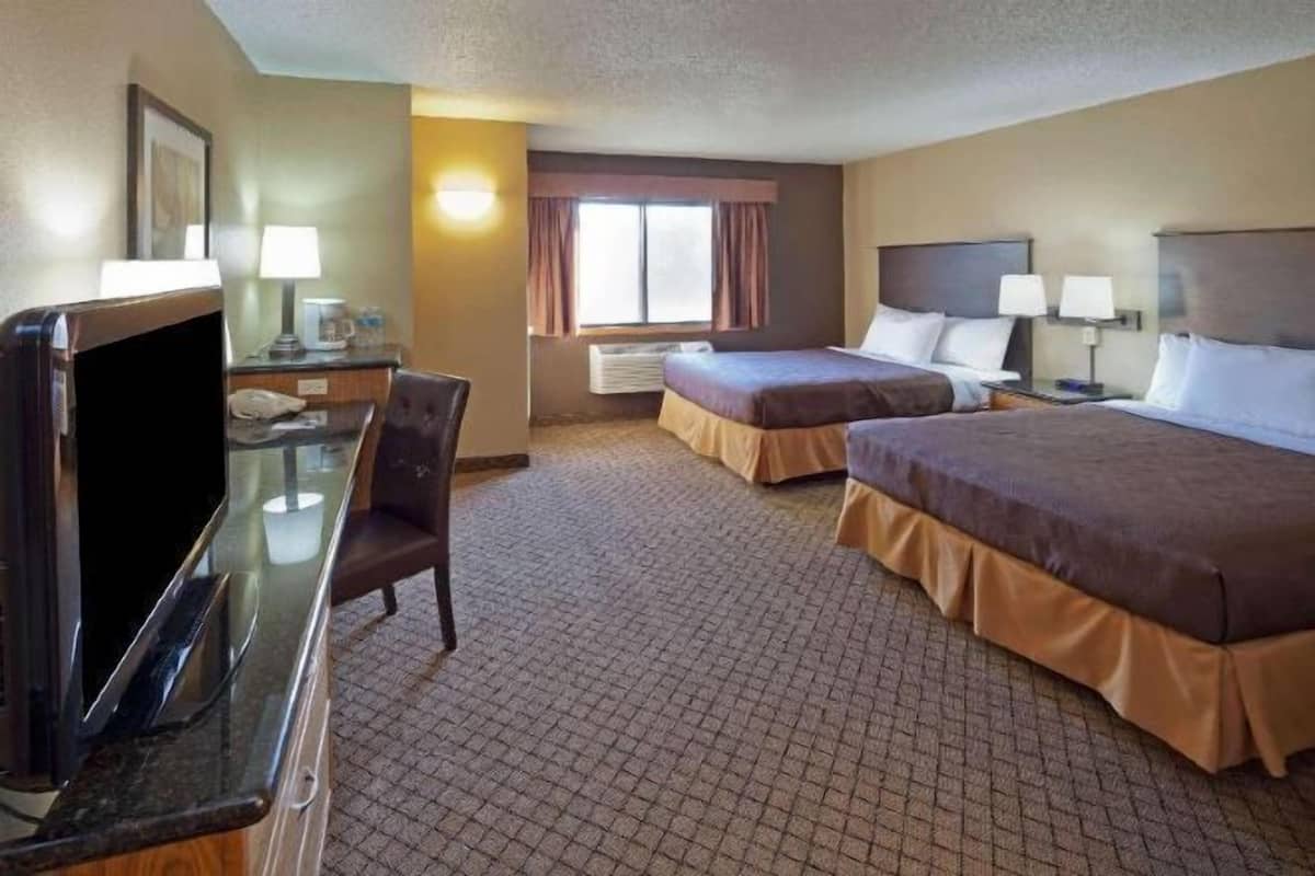 Desk, blackout drapes, soundproofing, iron/ironing board