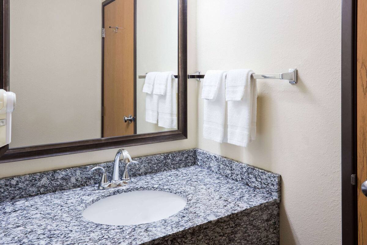 free toiletries, hair dryer, towels