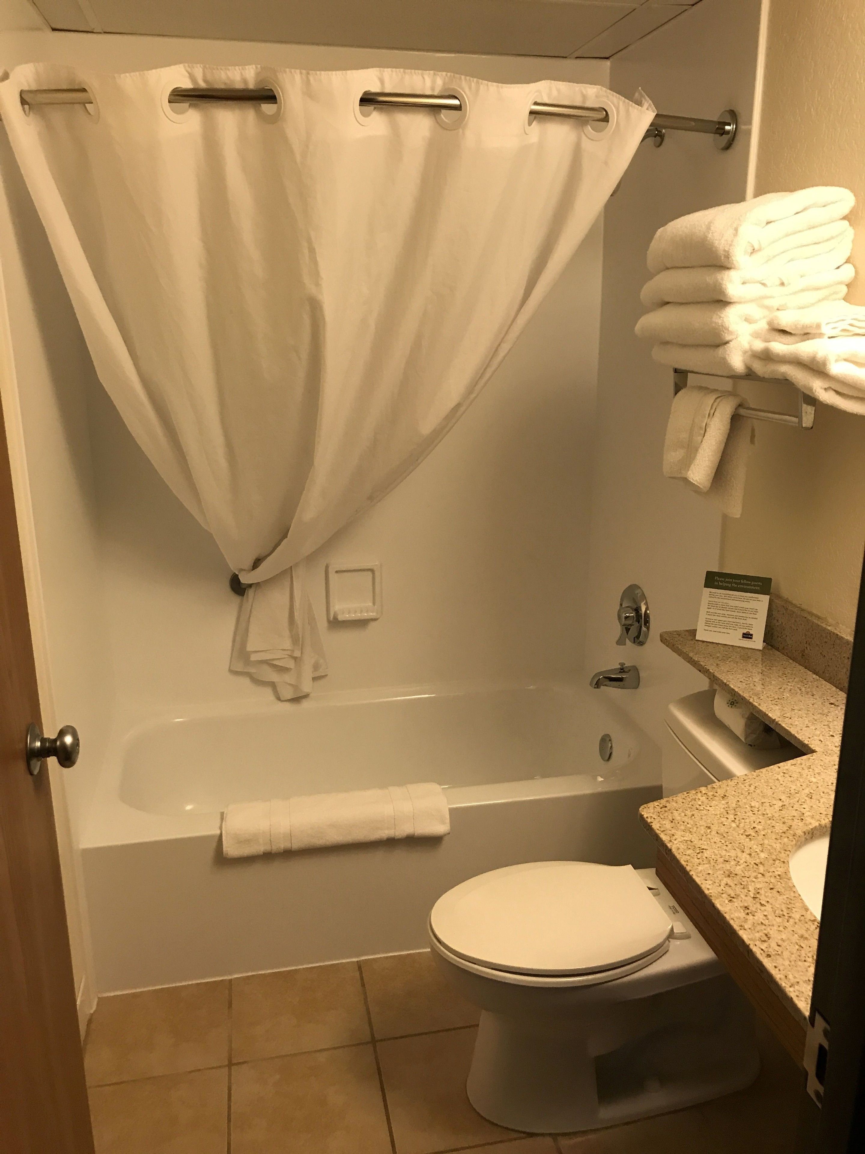 free toiletries, hair dryer, towels, soap