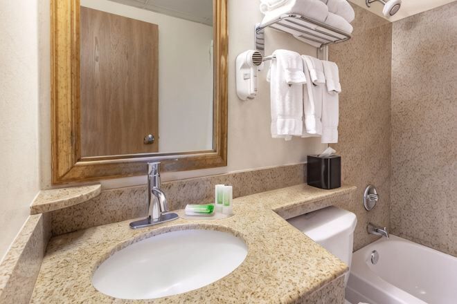 Free toiletries, hair dryer, towels