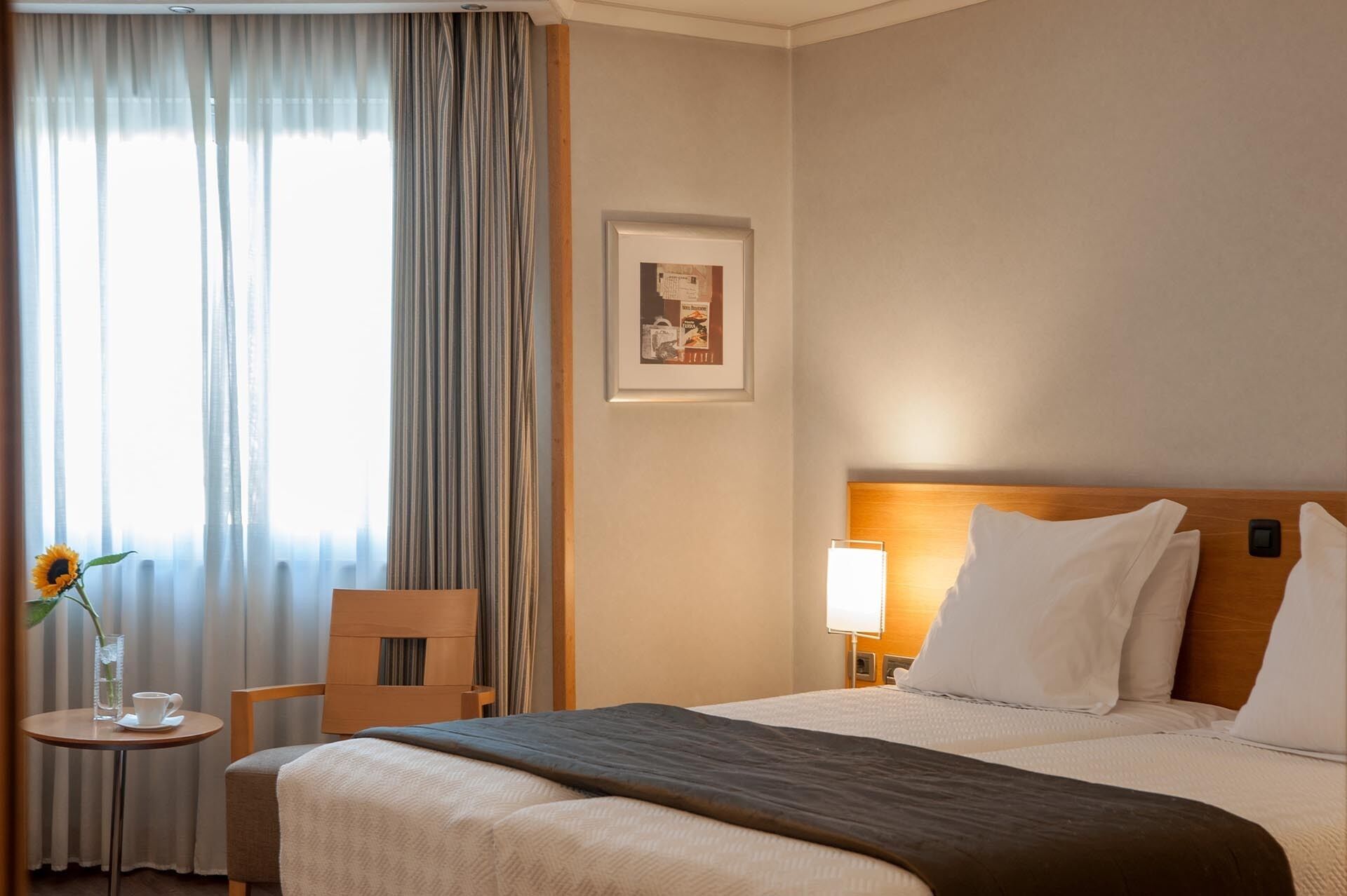 Premium bedding, down comforters, in-room safe, desk