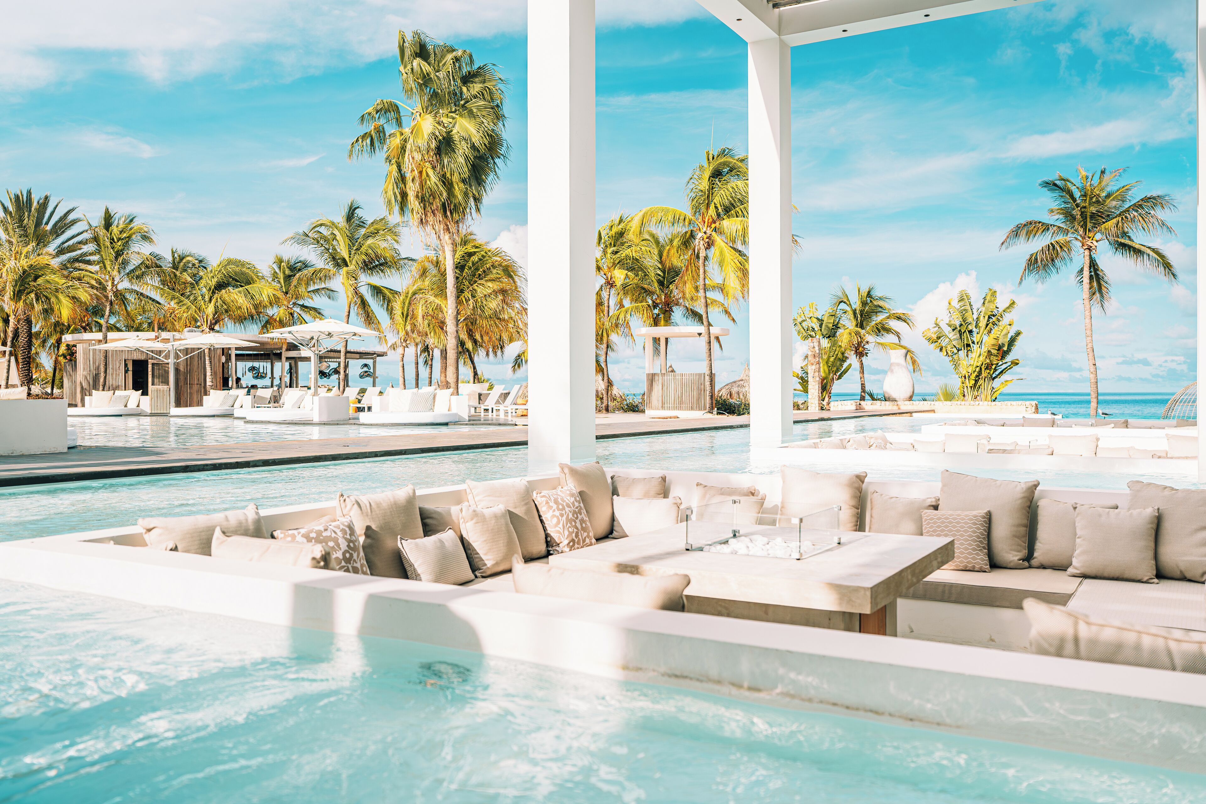 Breakfast, lunch, dinner served; international cuisine, beach views 