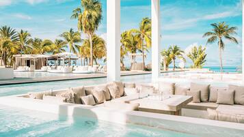 Breakfast, lunch, dinner served; international cuisine, beach views
