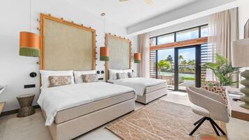 Deluxe Room, Multiple Beds (Laguna View) | In-room safe, desk, laptop workspace, blackout drapes