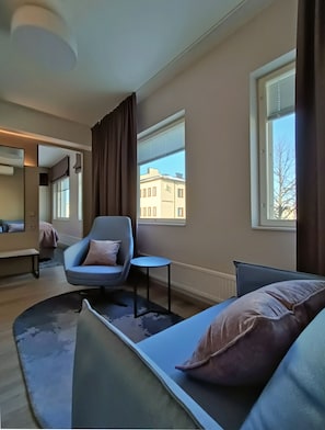 Superior Family Room | Living area | 24-inch flat-screen TV with satellite channels, TV - SpaHotel Hamina (Hamina)