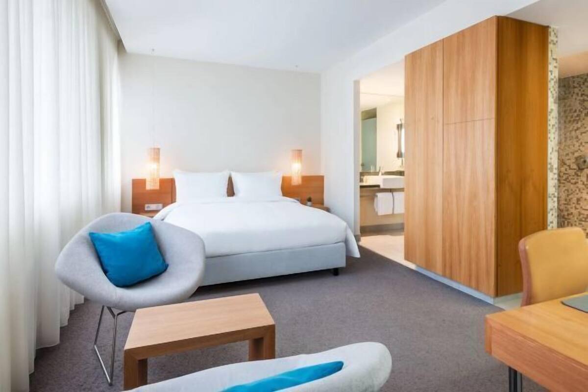 In-room safe, desk, laptop workspace, blackout drapes