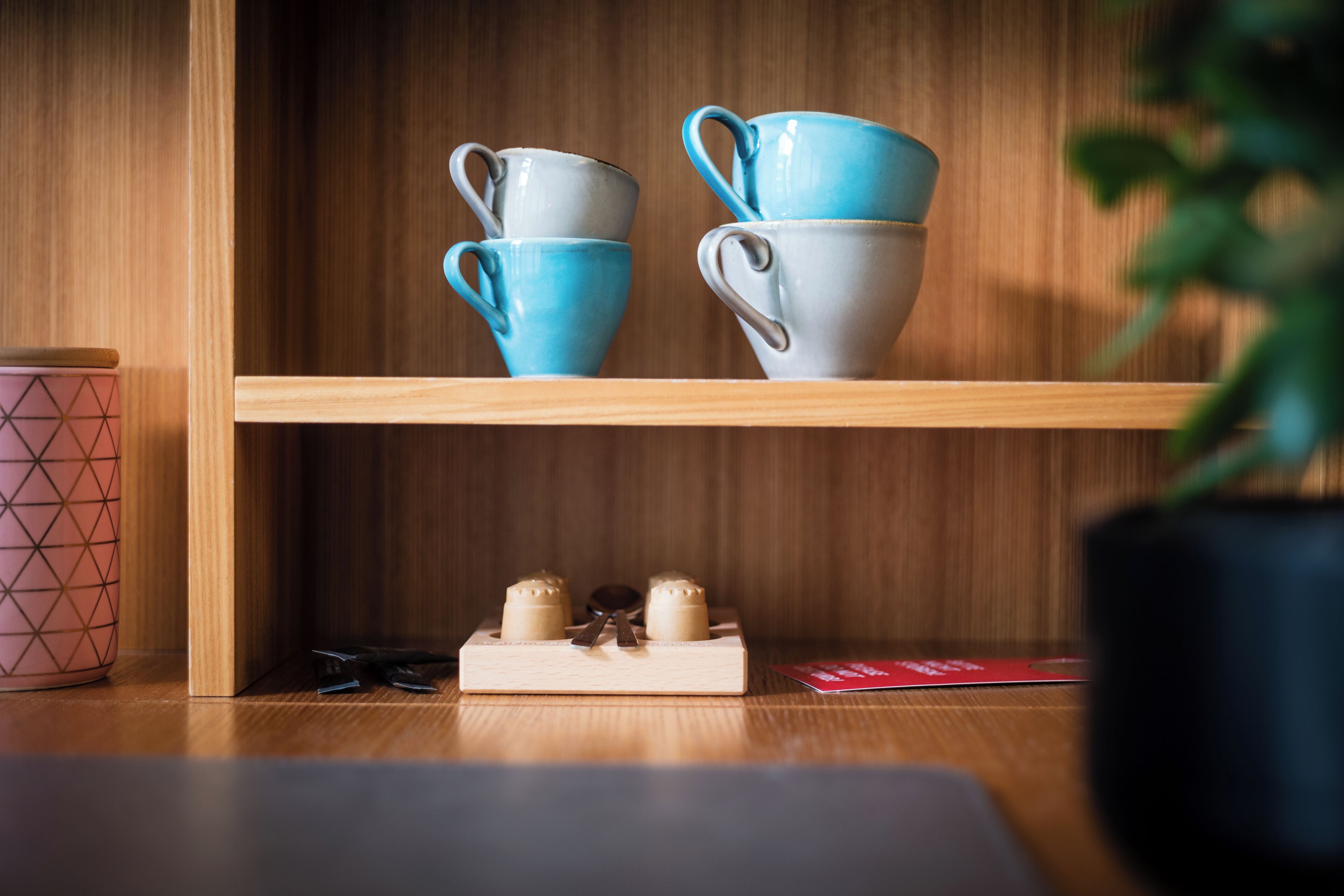 minibar, desk, laptop workspace, blackout curtains