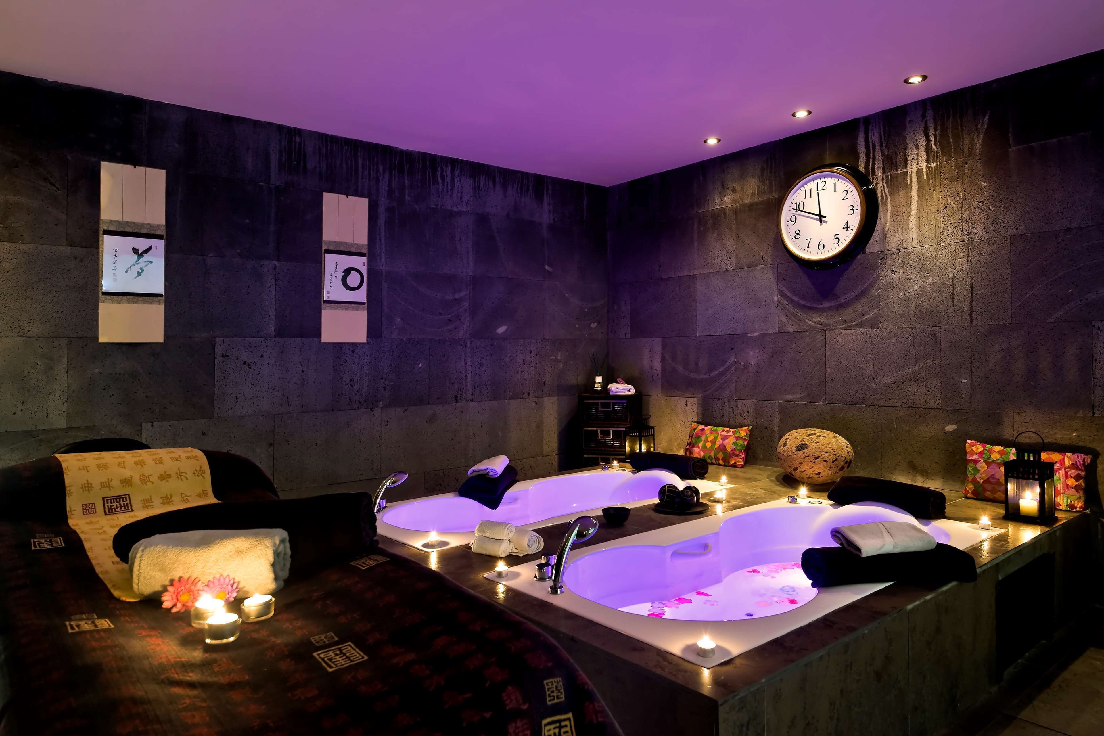 sauna, body treatments, facials, manicures and pedicures, massages