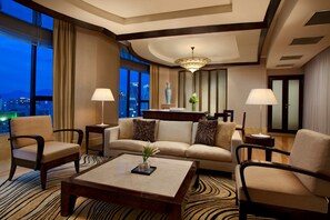 Presidential Suite, 1 Bedroom, Non Smoking | Living room | 42-inch LED TV with satellite channels, TV, iPod dock