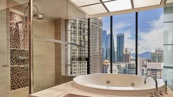 Club Suite, 1 Bedroom | Bathroom | Separate tub and shower, rainfall showerhead, free toiletries