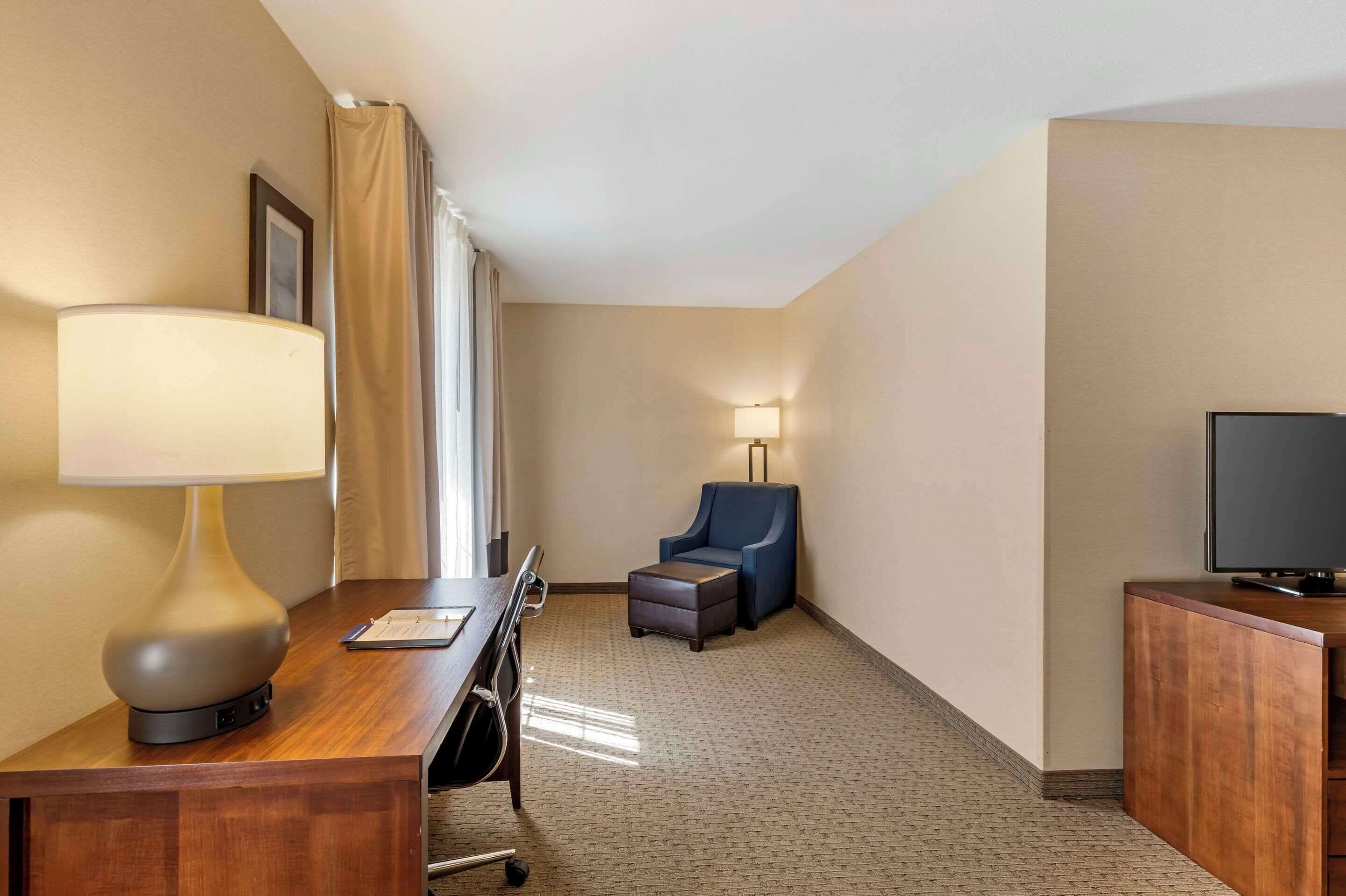 individually decorated, individually furnished, desk, blackout curtains