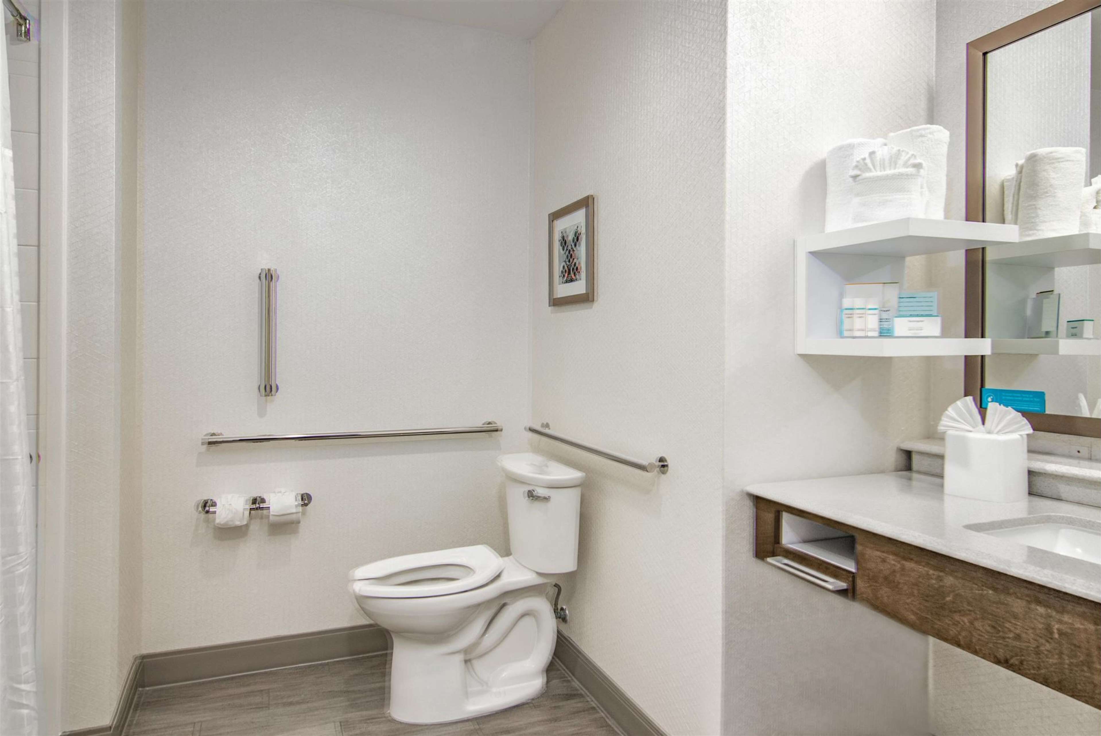 free toiletries, hair dryer, towels