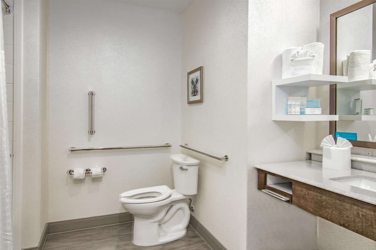 free toiletries, hair dryer, towels