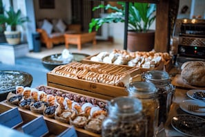 Daily buffet breakfast (IDR 105000 per person)