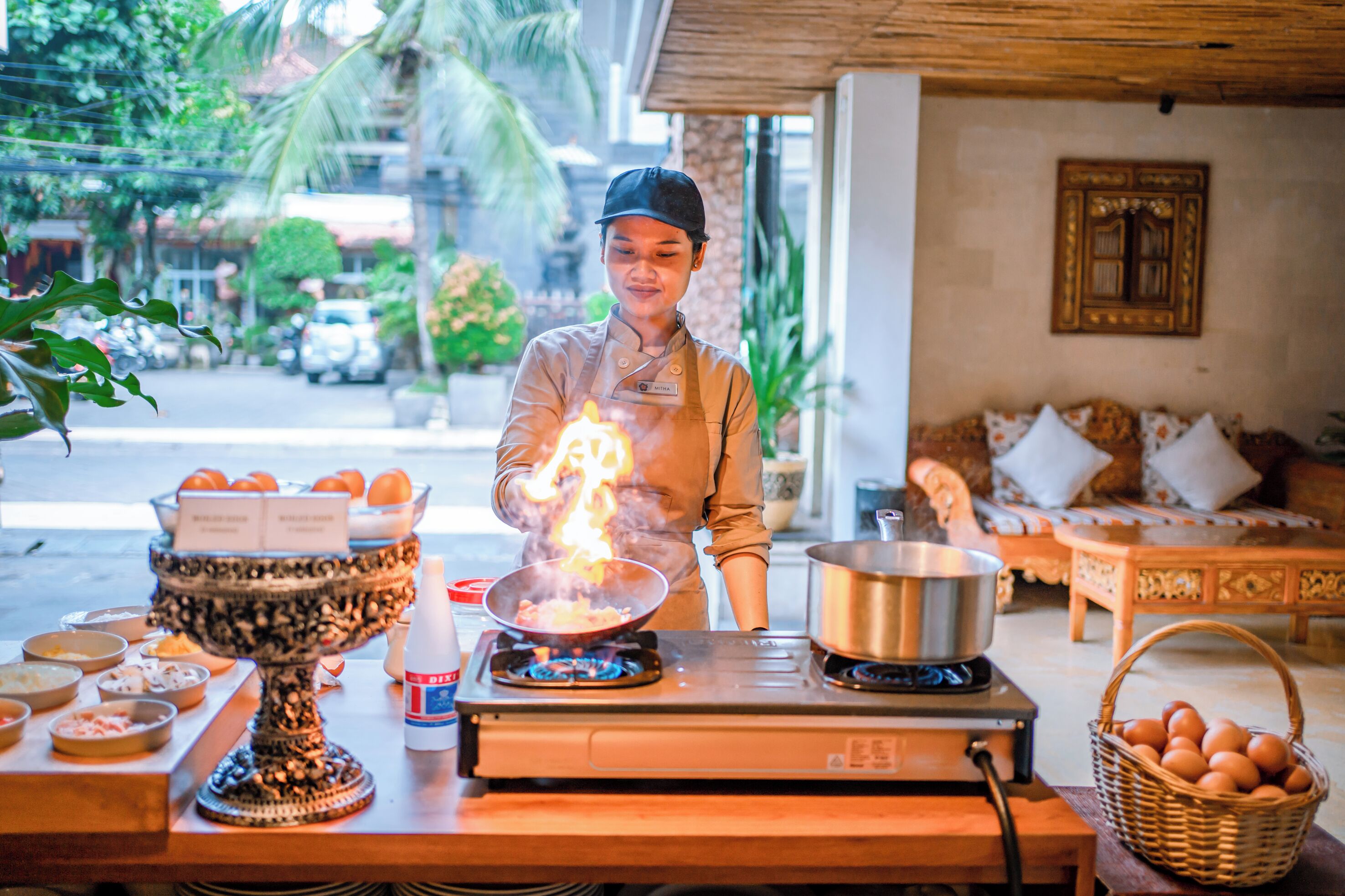 daily buffet breakfast (idr 105000 per person)