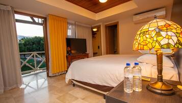 Premium bedding, down duvets, in-room safe, desk