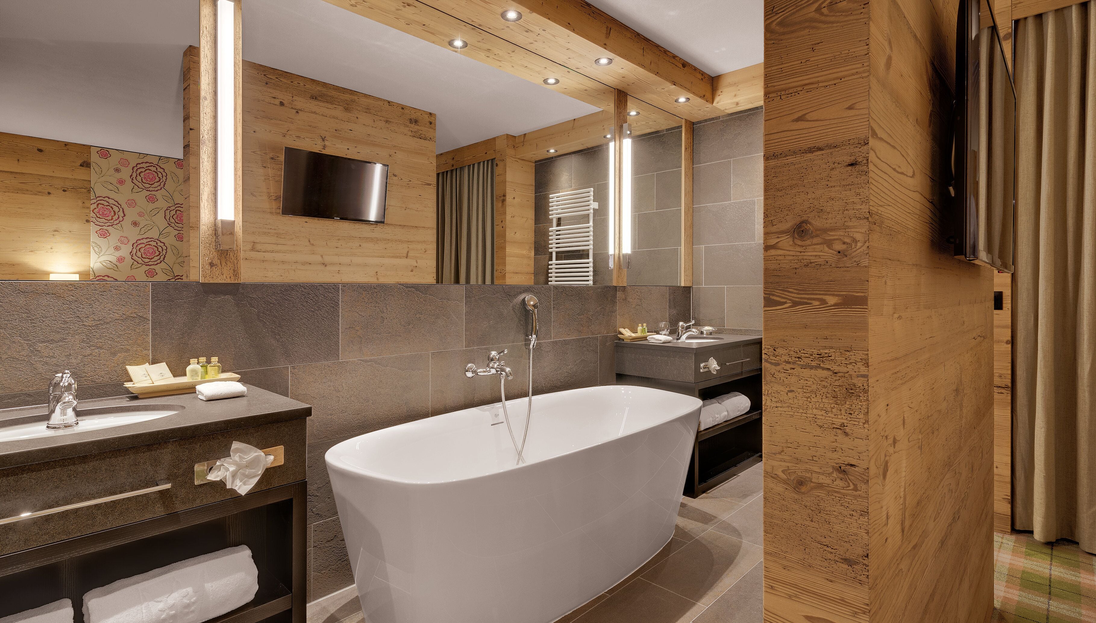 hair dryer, bathrobes, slippers, towels