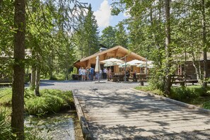 Outdoor banquet area
