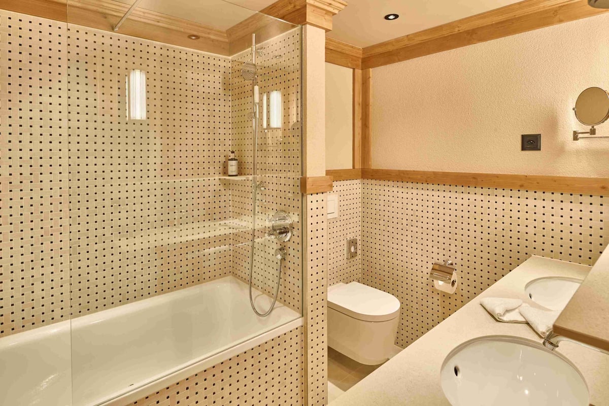 Hair dryer, bathrobes, towels