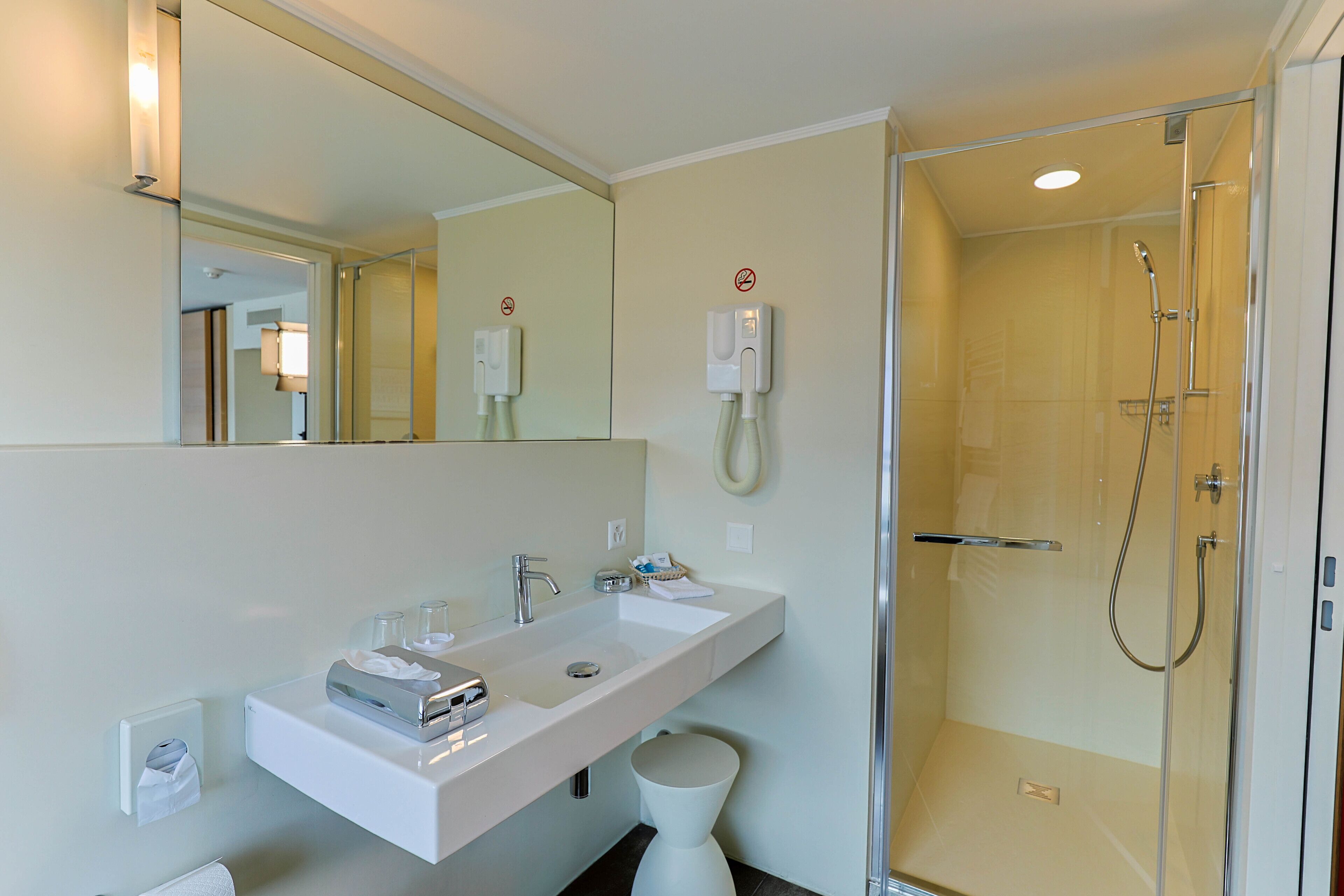 panorama double room, balcony | bathroom | hair dryer, slippers, towels, soap