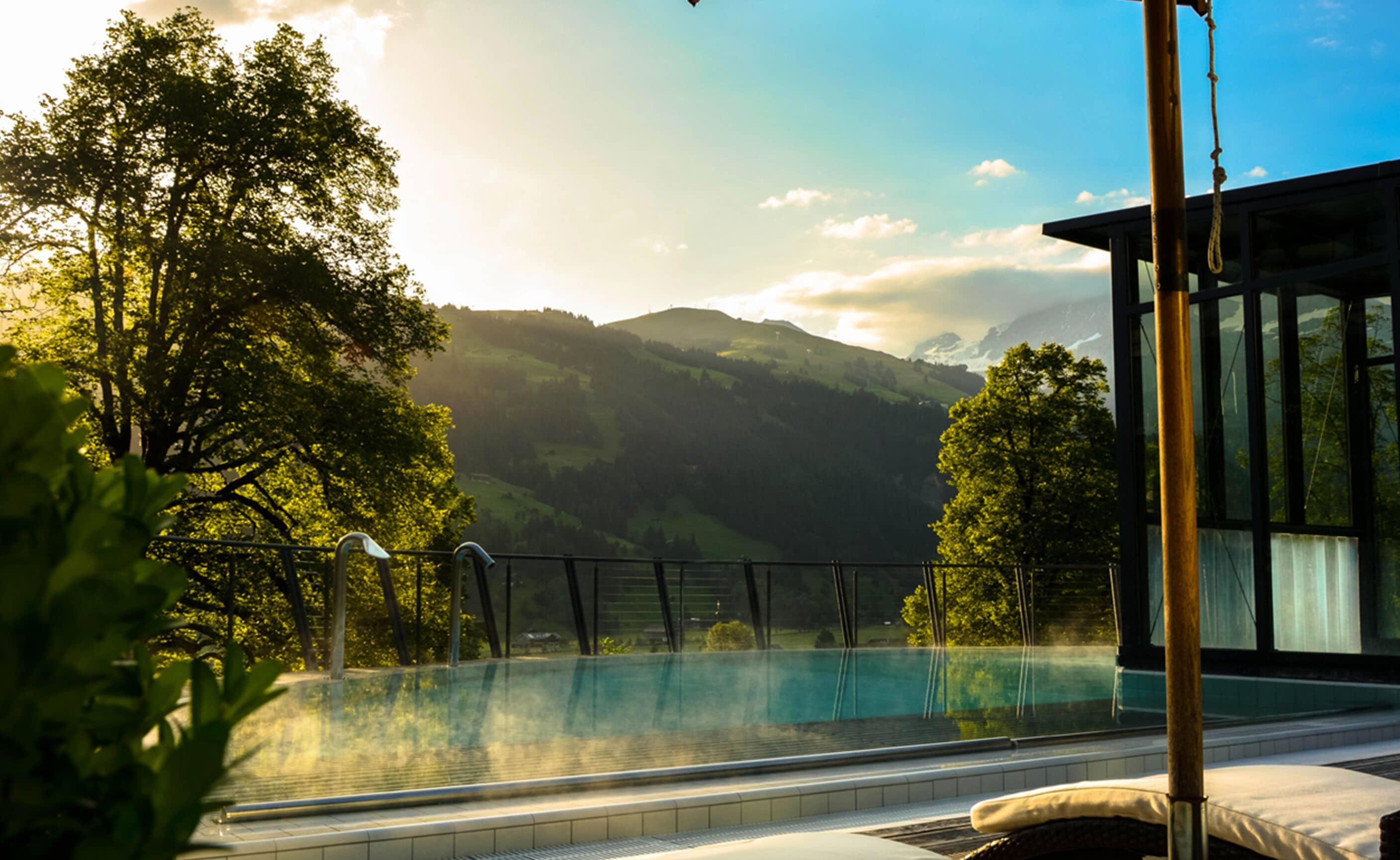 indoor pool, outdoor pool, pool loungers