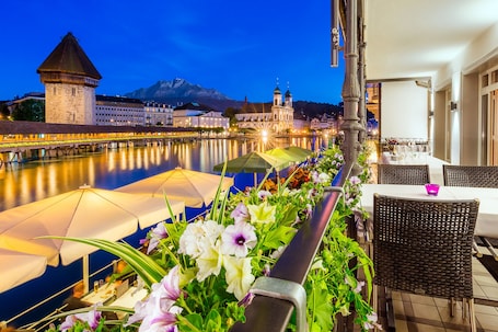 Terraza o patio. Des Alpes Luzern