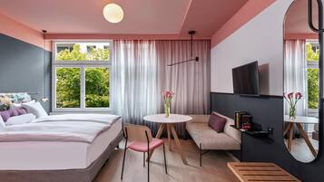 Premium bedding, minibar, in-room safe, soundproofing