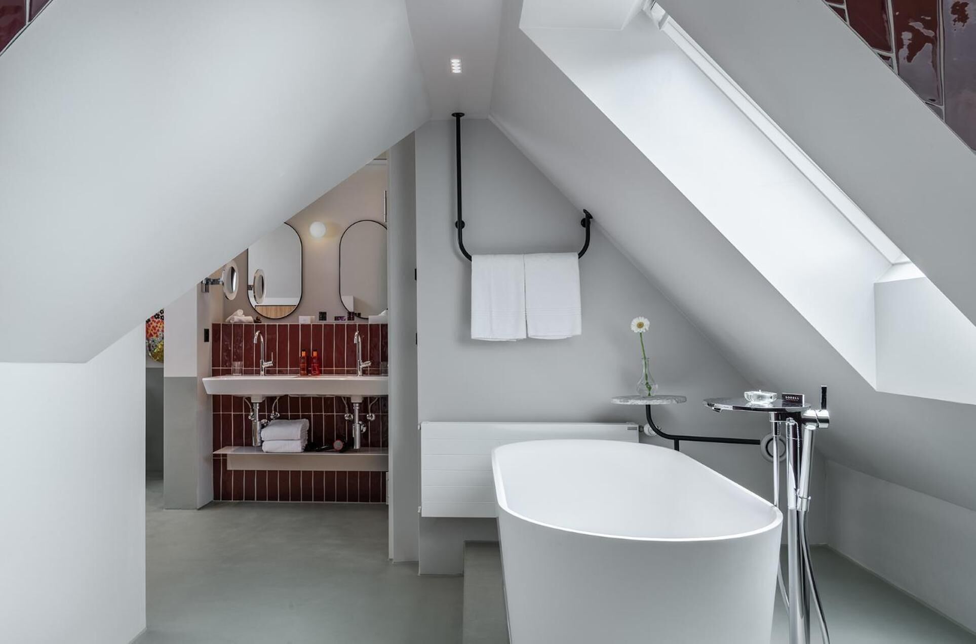 free toiletries, hair dryer, towels