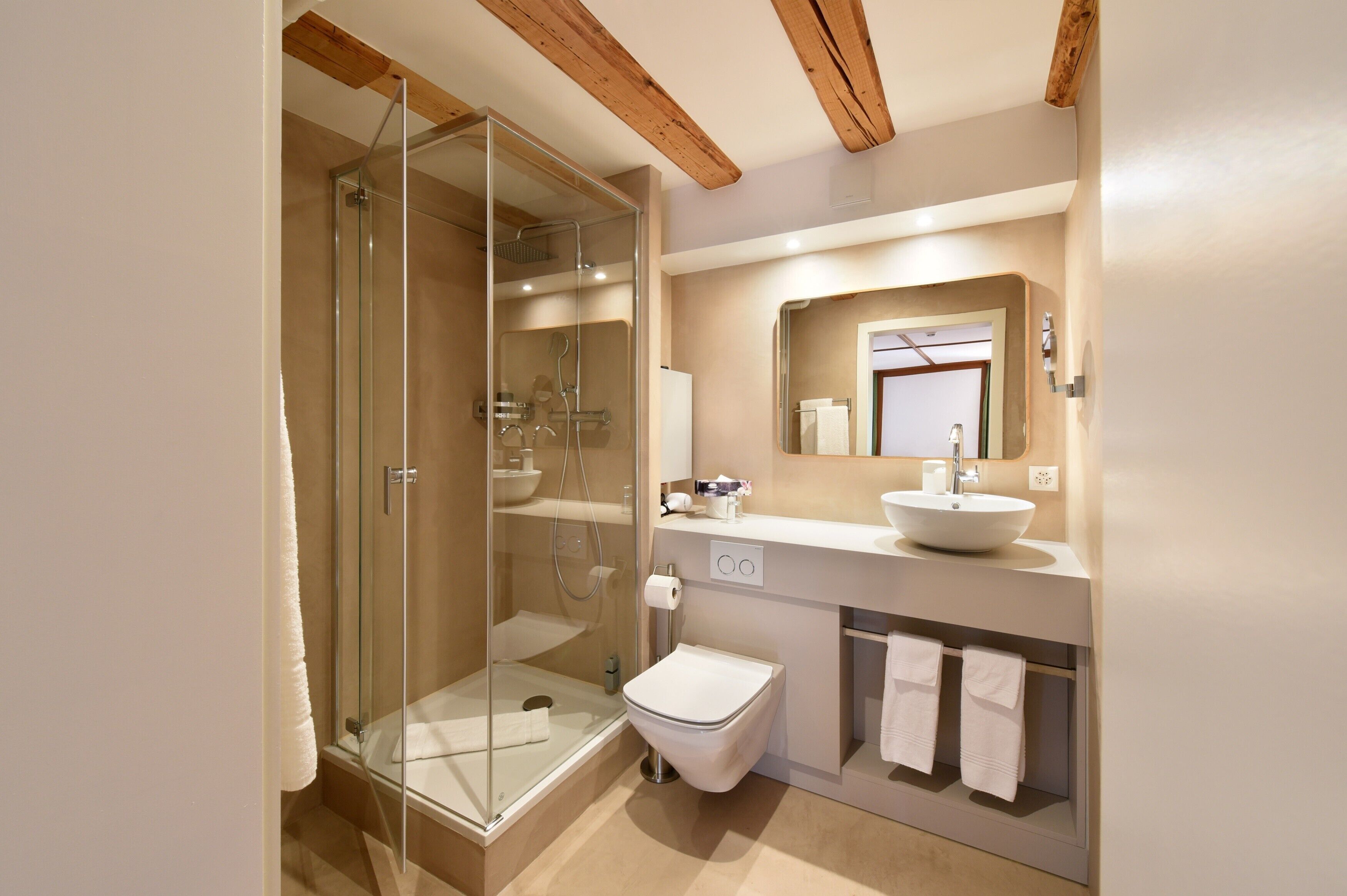 free toiletries, hair dryer, towels