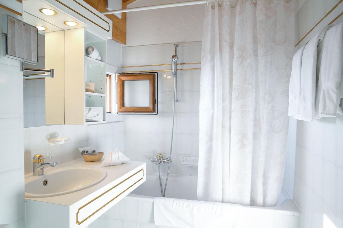 shower, free toiletries, hair dryer, slippers