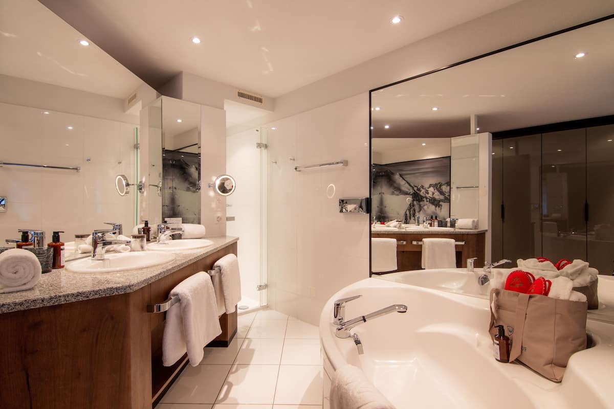 free toiletries, hair dryer, bathrobes, slippers