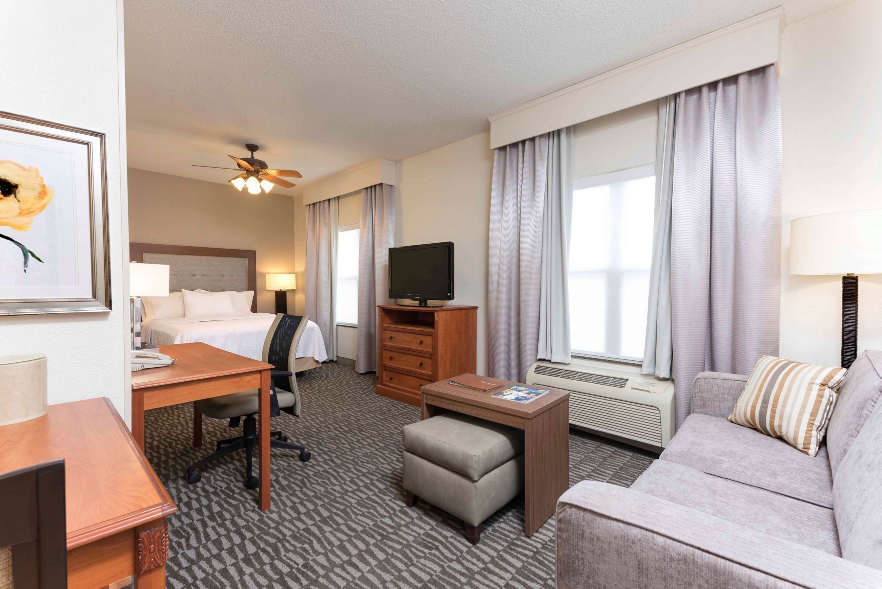 In-room safe, desk, laptop workspace, blackout drapes