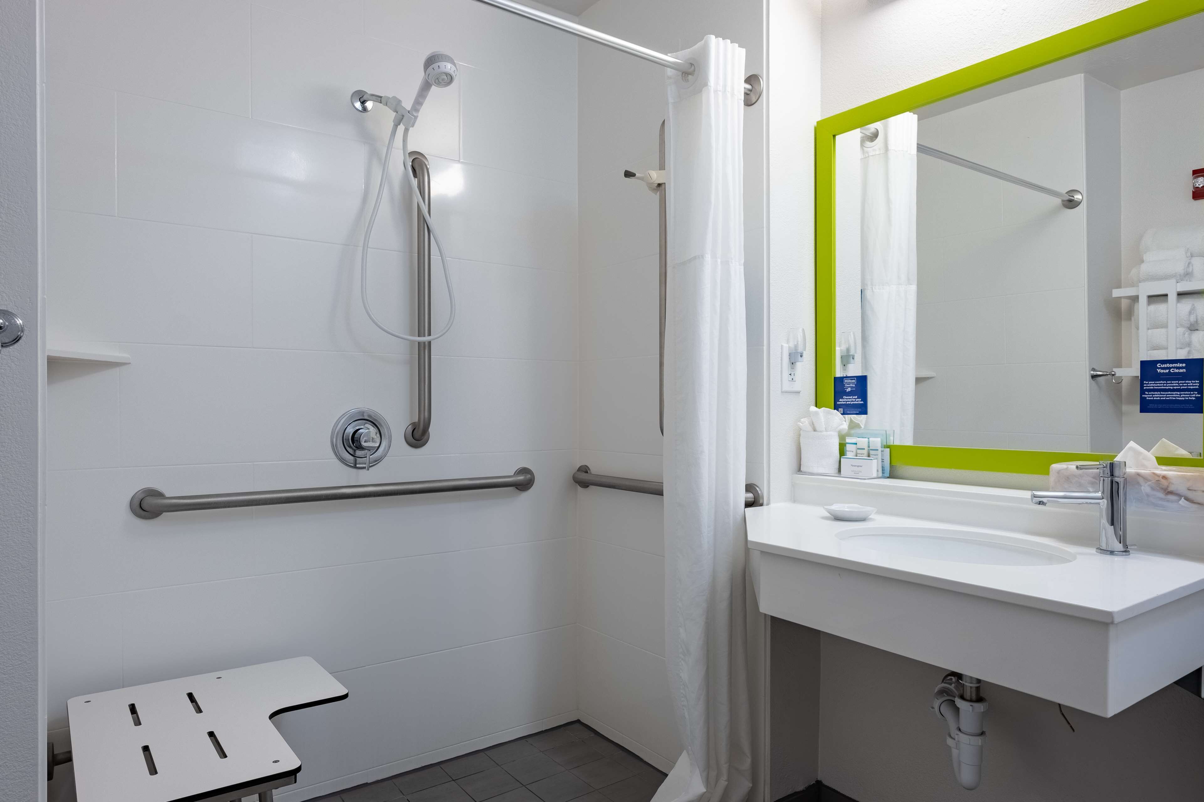 room, 1 king bed, accessible, non smoking | bathroom shower