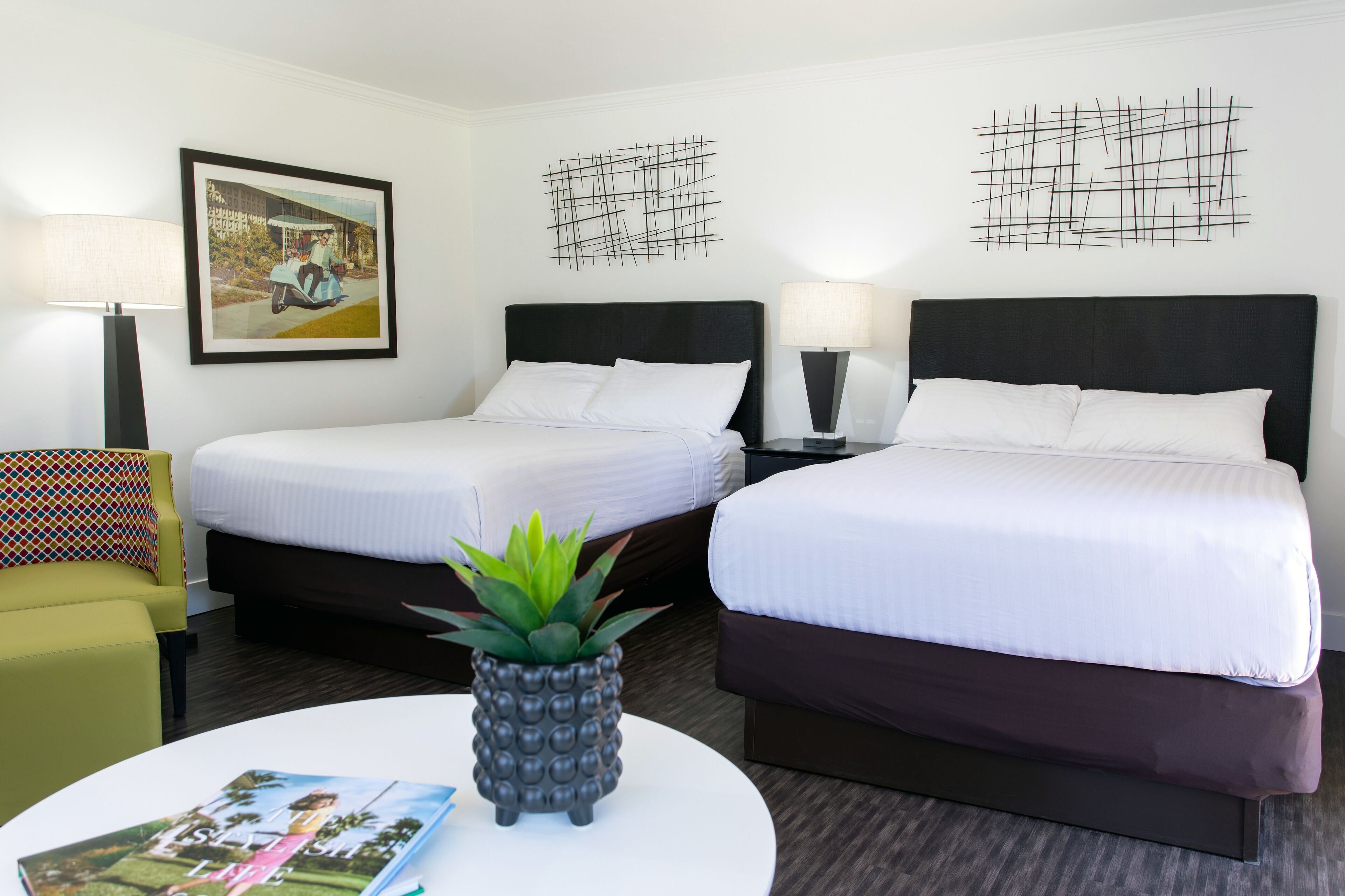 deluxe room, 2 queen beds | premium bedding, desk, blackout curtains, soundproofing