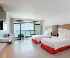 Double Room, Oceanfront | Down duvets, minibar, in-room safe, desk