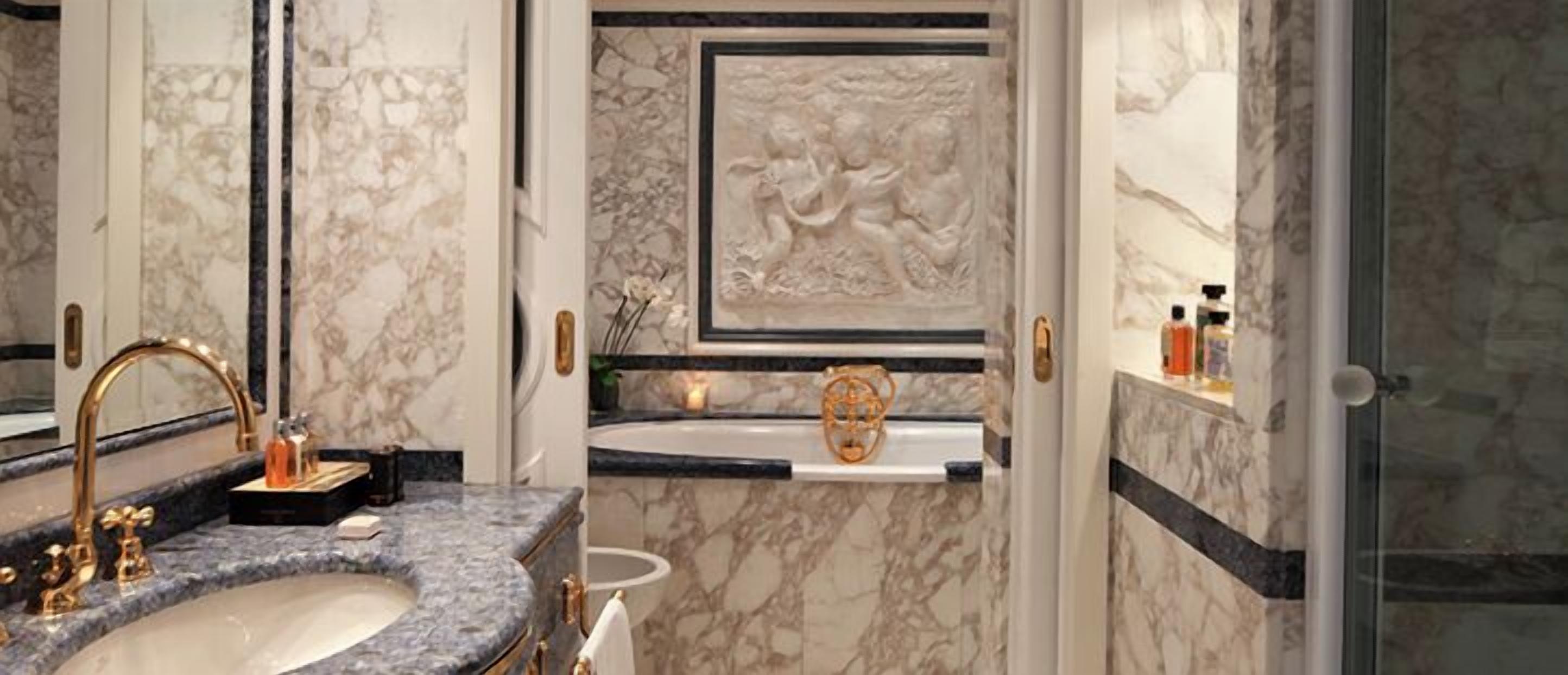 free toiletries, hair dryer, bidet, towels