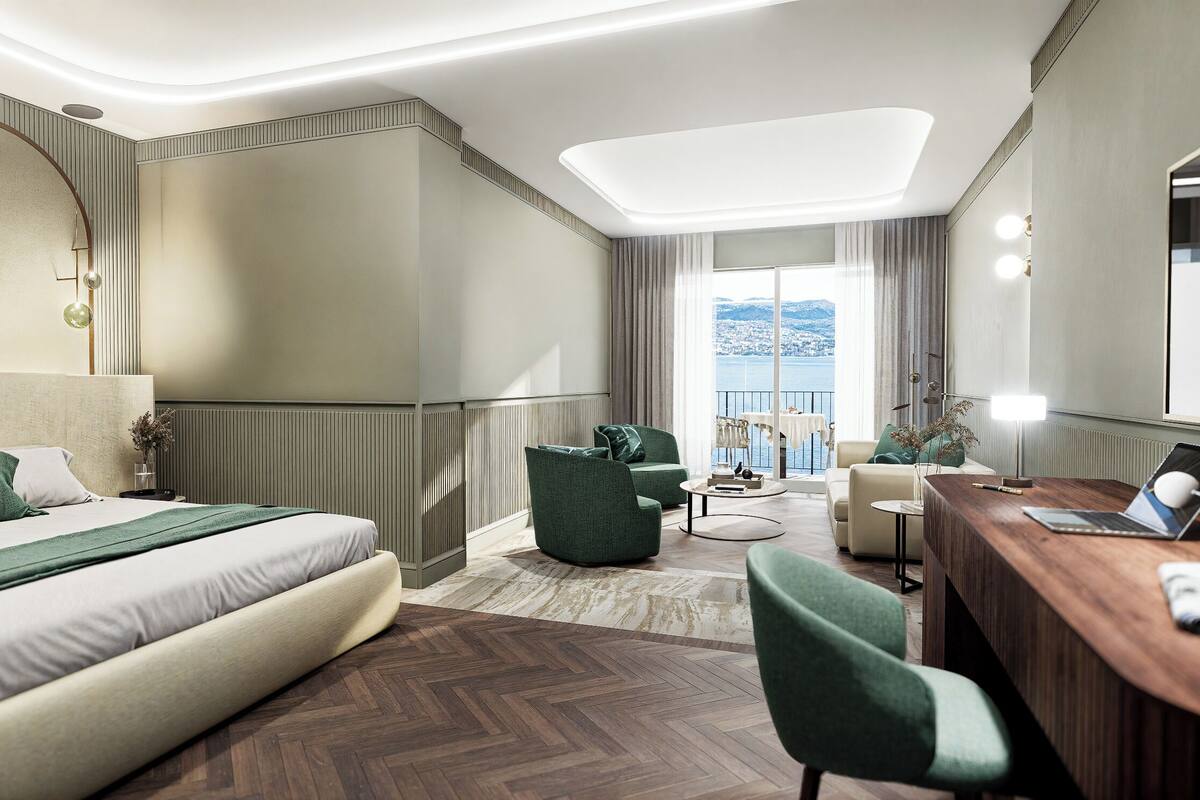 Family 3 - DELUXE, vista sul lago o sulla piscina | Safe på rommet, wi-fi (inkludert), individuelt innredet og sengetøy