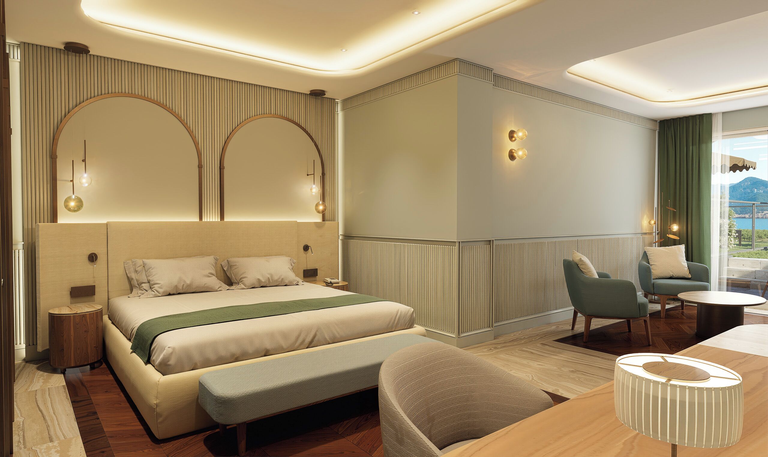 Junior Suite, vista laterale sul lago e sulla piscina, con terrazza | 객실 내 금고, 각각 다르게 가구 비치, 무료 WiFi, 침대 시트
