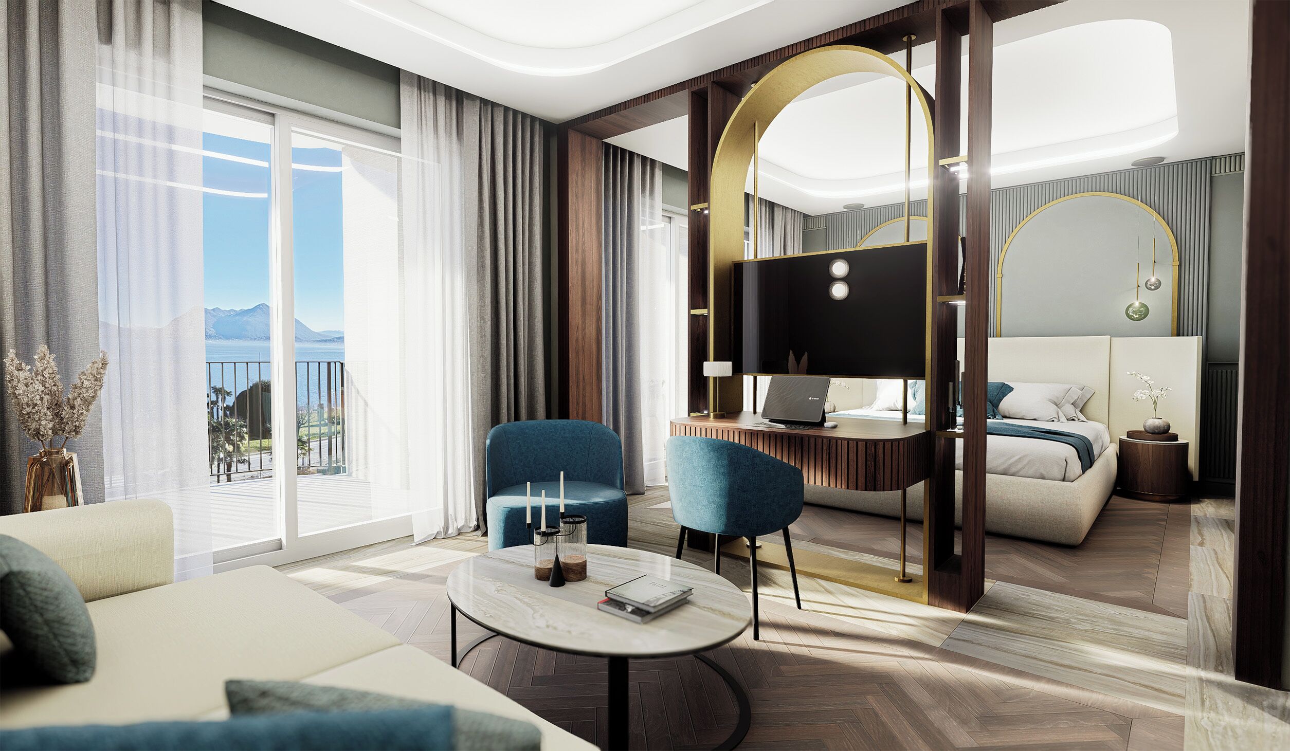 Suite, vista lago | ตู้นิรภัยในห้องพัก, ตกแต่งพิเศษโดยเฉพาะ, Wi-Fi ฟรี, ผ้าปูที่นอน