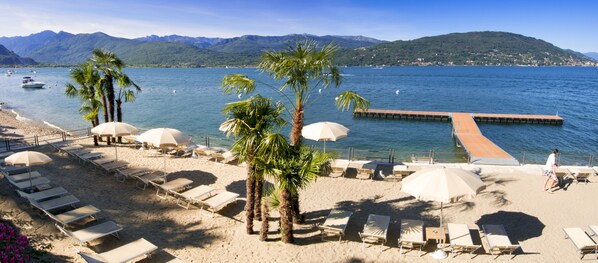 Private beach, sun-loungers
