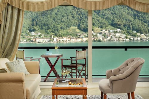 Deluxe-Doppel- oder -Zweibettzimmer, Balkon, Seeblick | Blick auf den See