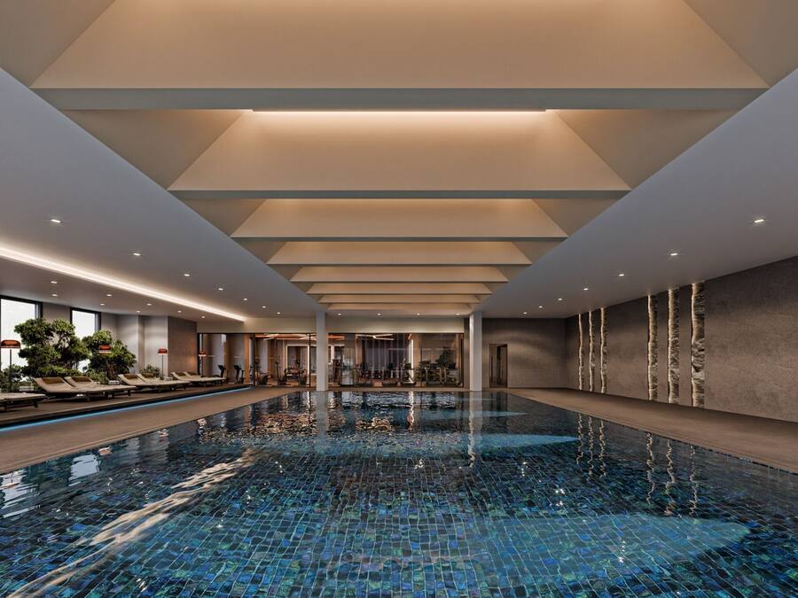 Piscina coperta, piscina stagionale all'aperto