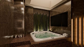Indoor spa tub