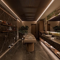 Çiftler için bakım odaları, sauna, jakuzi, buhar odası, hamam 
