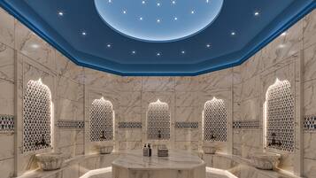 Espace de soins pour les couples, sauna, bain à remous, hammam, hammam