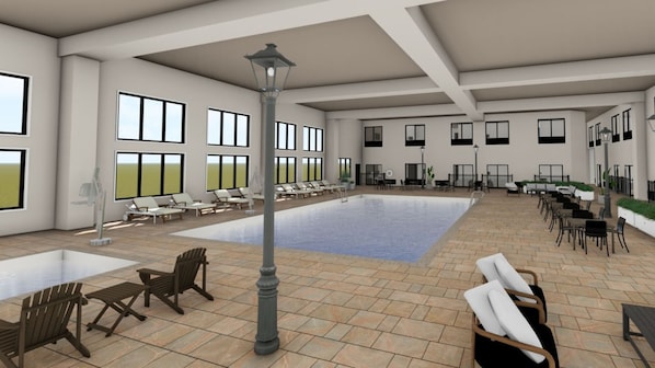 Indoor pool, open 7:00 AM to midnight, sun loungers
